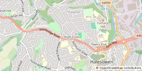 Map of Halesowen, West Midlands