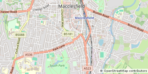 Map of Macclesfield, Cheshire