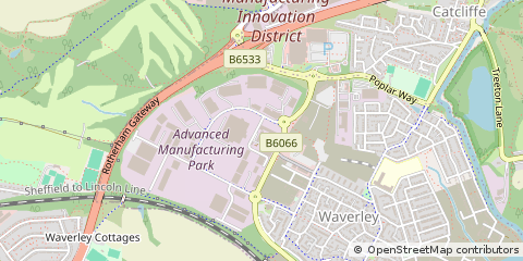 Map of Rotherham, South Yorkshire