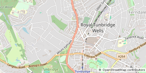 Map of Tunbridge Wells, Kent
