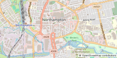 Map of Northampton, Northamptonshire
