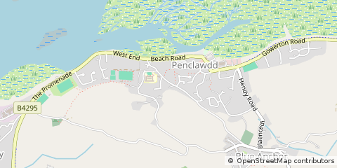 Map of Penclawdd, Swansea