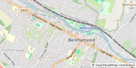 Map of Berkhamsted, Hertfordshire