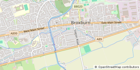 Map of Broxburn, West Lothian