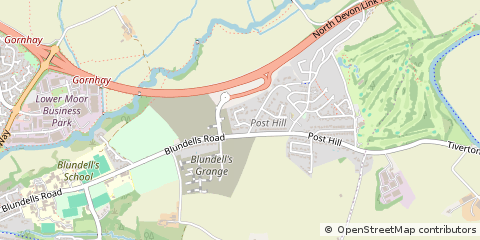 Map of Tiverton, Devon