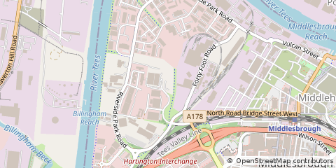 Map of Middlesbrough, Cleveland