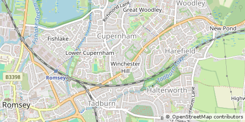 Map of Romsey, Hampshire