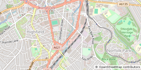 Map of Sheffield, South Yorkshire