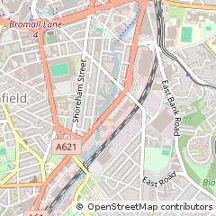 Map of Sheffield, South Yorkshire