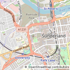 Map of Sunderland, Tyne and Wear