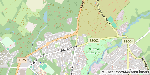 Map of Bordon, Hampshire