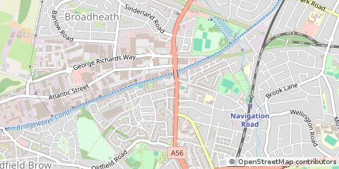 Map of Altrincham, Cheshire
