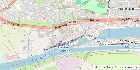 Map of Preston, Lancashire