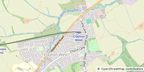 Map of Huddersfield, West Yorkshire