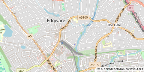 Map of Edgware, Middlesex