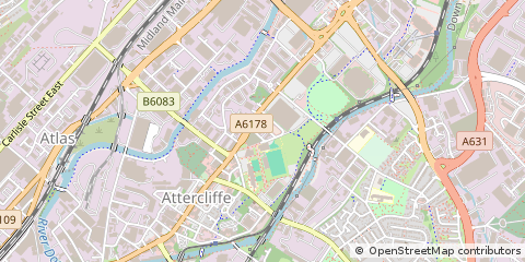 Map of Sheffield, South Yorkshire