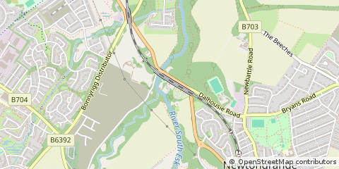 Map of Dalkeith, Midlothian