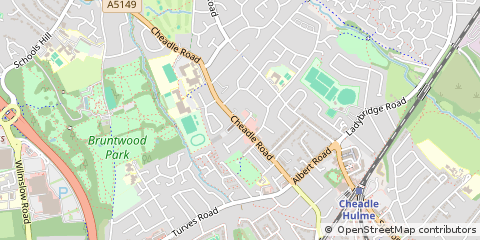 Map of Cheadle, Cheshire