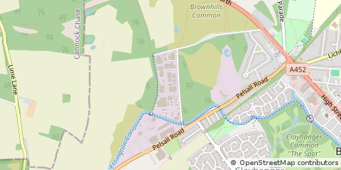 Map of Brownhills Walsall, West Midlands