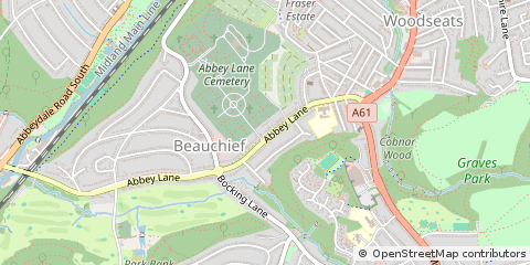 Map of Sheffield, South Yorkshire