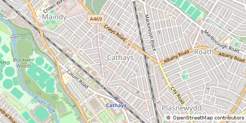 Map of Cardiff