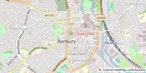 Map of Banbury, Oxfordshire