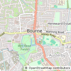 Map of Bourne, Lincolnshire