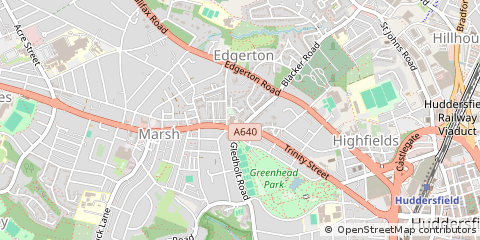 Map of Huddersfield, West Yorkshire