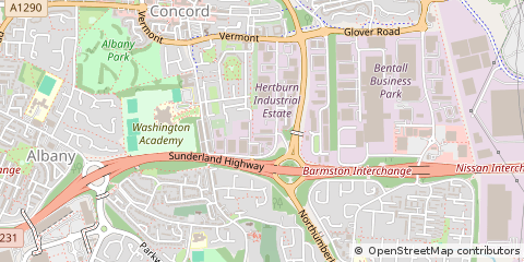 Map of Washington, Tyne & Wear