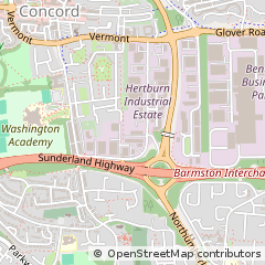 Map of Washington, Tyne & Wear