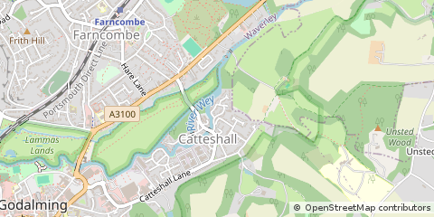 Map of Godalming, Surrey