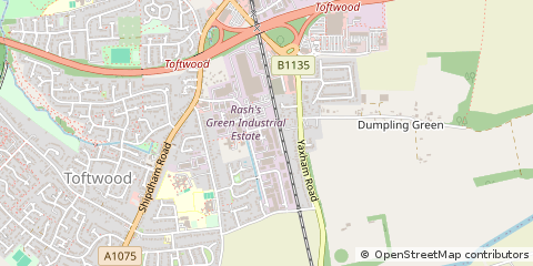 Map of Dereham, Norfolk