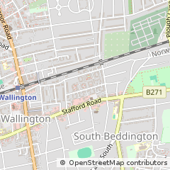 Map of Wallington, Surrey