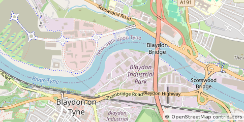 Map of Blaydon-on-Tyne, Tyne and Wear