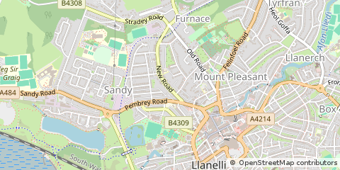 Map of Llanelli, Carmarthenshire