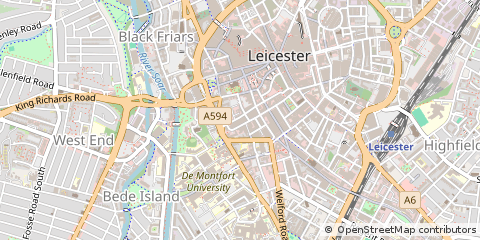 Map of Leicester, Leicestershire