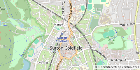 Map of Sutton Coldfield, West Midlands