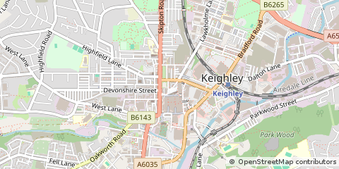 Map of Keighley, West Yorkshire