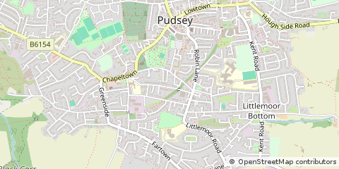 Map of Pudsey, West Yorkshire