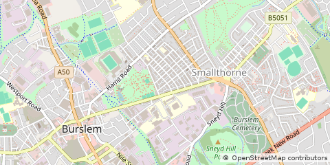 Map of Stoke on Trent, Staffordshire