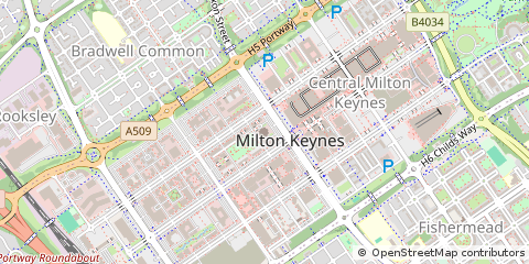 Map of Milton Keynes, Buckinghamshire