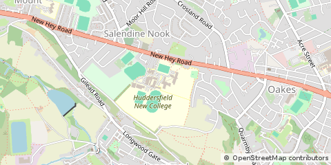 Map of Huddersfield, West Yorkshire