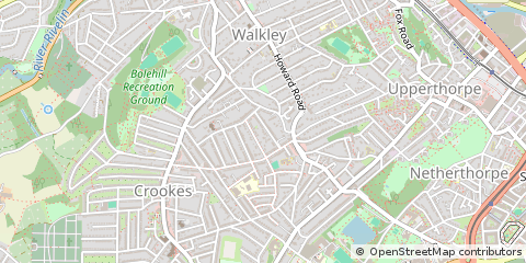 Map of Sheffield, South Yorkshire