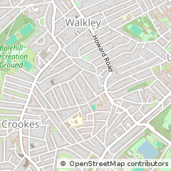 Map of Sheffield, South Yorkshire