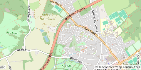 Map of Brentwood, Essex