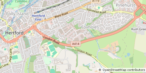 Map of Hertford, Hertfordshire