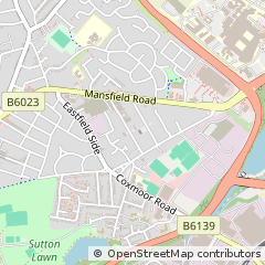 Map of Sutton-in-Ashfield, Nottinghamshire
