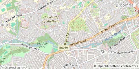 Map of Sheffield, South Yorkshire