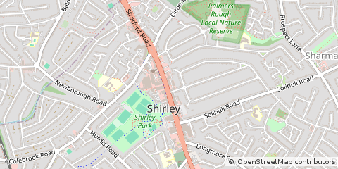 Map of Solihull, West Midlands