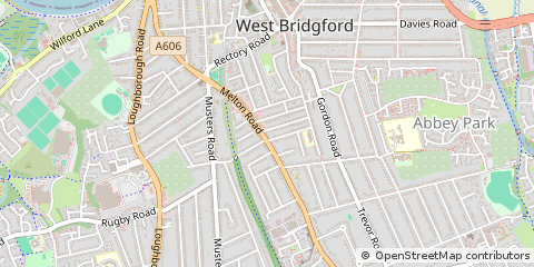 Map of West Bridgford, Nottingham